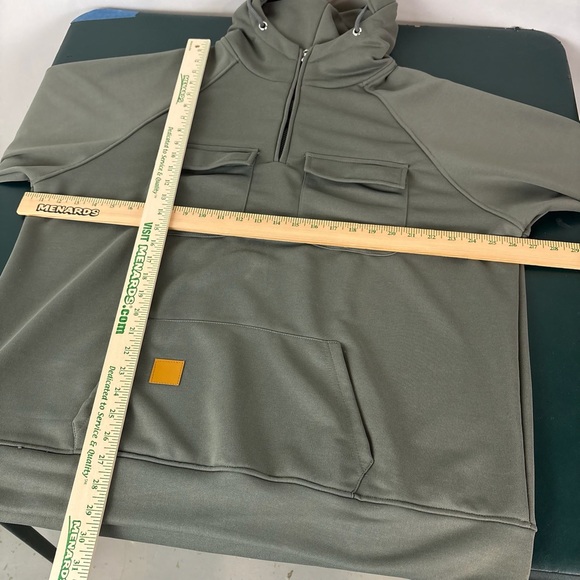 Men's Tactical Hoodies Green Pockets 1/4 Zip Military Sweatshirt 2XL (897) - Picture 6 of 9